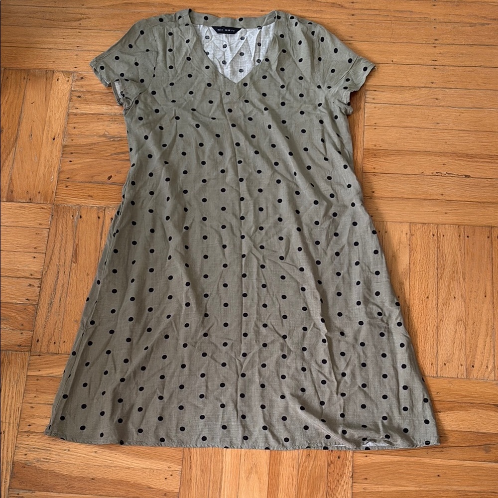 Polka Dot Casual Dress with pockets